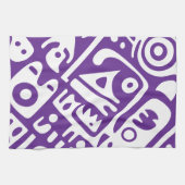 paarse en witte doodles 2 van 4 theedoek (Horizontaal)