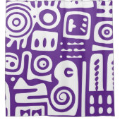 paarse en witte doodles 3 van 4 douchegordijn (Voorkant)