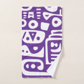 paarse en witte doodles 4 van 4 bad handdoek (Handdoek)