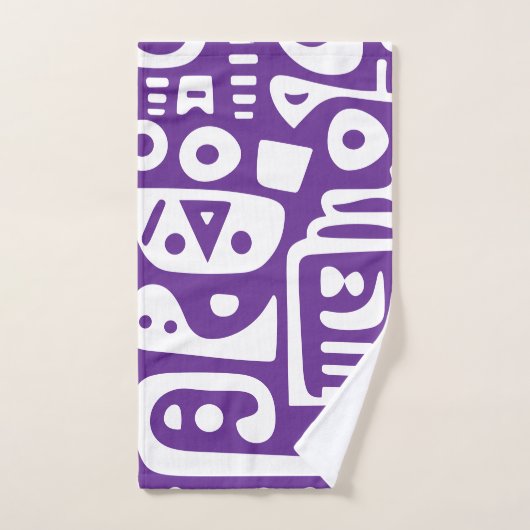 paarse en witte doodles 4 van 4 bad handdoek (Handdoek)