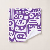 paarse en witte doodles 4 van 4 bad handdoek (Wasdoekje)