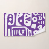 paarse en witte doodles 4 van 4 bad handdoek (Handdoek)