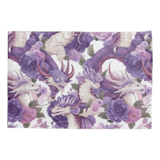 Paarse en witte dragers en Rozen Kussensloop (Achterkant-Links)