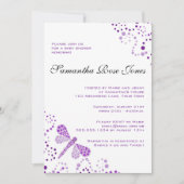 Paarse en witte dragonfly Elegant Baby shower Kaart (Voorkant)