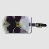 Paarse en witte driekleurig viooltje bagagelabel (Voorkant (horizontaal))