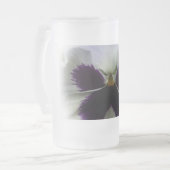Paarse en witte driekleurig viooltje matglas bierpul (Voorkant links)