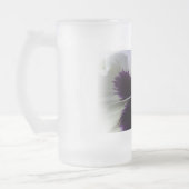 Paarse en witte driekleurig viooltje matglas bierpul (Links)