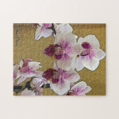 Paarse en witte droog penseel legpuzzel (Horizontaal)