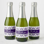 Paarse en witte dunneddding sparkling wijnetiket (Flessen)