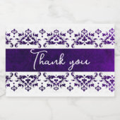 Paarse en witte dunneddding sparkling wijnetiket (Enkel label)