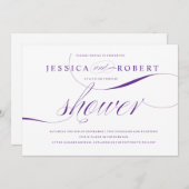 Paarse en witte elegante paren — Showuitnodiging Kaart (Voorkant / Achterkant)