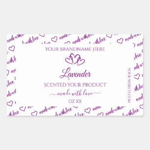 Paarse en witte etiketten van het Product van de W