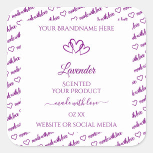 Paarse en witte etiketten van het Product van de W