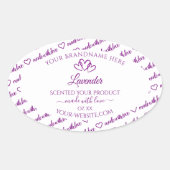 Paarse en witte etiketten van het Product van de W (Voorkant)