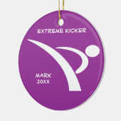 Paarse en witte Extreme Kicker Ornament (Links)