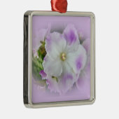 Paarse en witte Fancy Afrikaanse Violetten Metalen Ornament (Rechts)