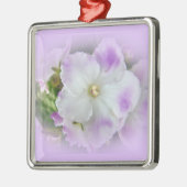 Paarse en witte Fancy Afrikaanse Violetten Metalen Ornament (Links)