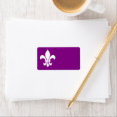 Paarse en witte Fleur de Lys Etiket (Insitu)