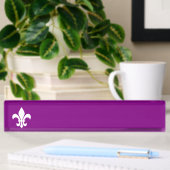 Paarse en Witte Fleur de Lys Naambordje