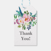 paarse en witte flora dank je cadeau label cadeaulabel (Voorkant)