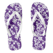 Paarse en witte flora, herstellend patroon teenslippers (Voetbed)