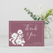  Paarse en witte Floral - Aangepaste bruiloft Bedankkaart (Staand voorkant)