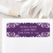 Paarse en witte Floral Avery Label (Insitu)