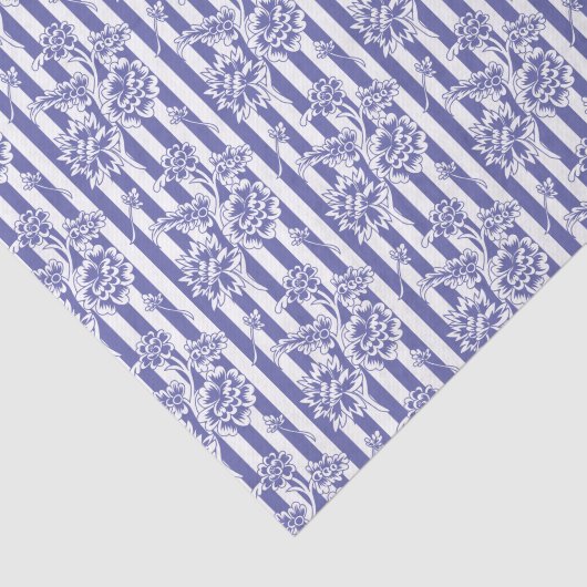 Paarse en witte Floral Chintz Tissuepapier (Detail)