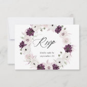 Paarse en witte Floral met RSVP (Voorkant)