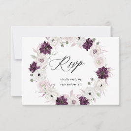 Paarse en witte Floral met RSVP