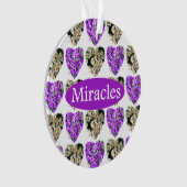 PAARSE EN WITTE FLORAL MIRACLES ONTWERP ORNAMENT (voorkant)