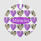 PAARSE EN WITTE FLORAL MIRACLES ONTWERP ORNAMENT (achterkant)