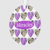 PAARSE EN WITTE FLORAL MIRACLES ONTWERP ORNAMENT (voorkant)
