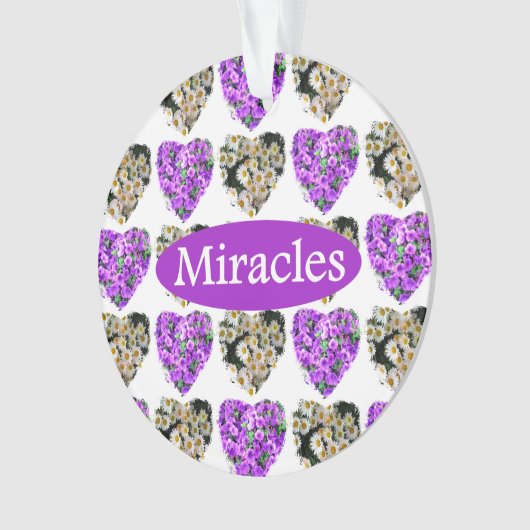 PAARSE EN WITTE FLORAL MIRACLES ONTWERP ORNAMENT (voorkant)