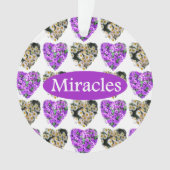 PAARSE EN WITTE FLORAL MIRACLES ONTWERP ORNAMENT (voorkant)