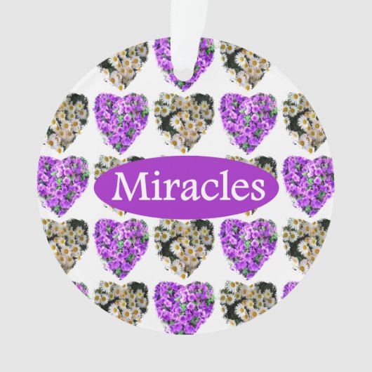 PAARSE EN WITTE FLORAL MIRACLES ONTWERP ORNAMENT (voorkant)