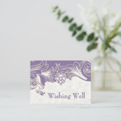 Paarse en witte Floral Spring Wedding Informatiekaartje (Staand voorkant)