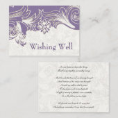 Paarse en witte Floral Spring Wedding Informatiekaartje (Voorkant / Achterkant)