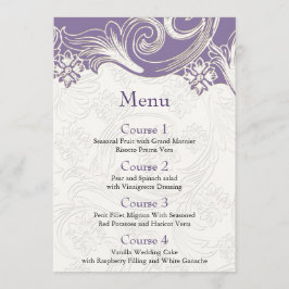 Paarse en witte Floral Spring Wedding Menu