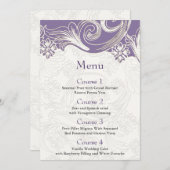 Paarse en witte Floral Spring Wedding Menu (Voorkant / Achterkant)