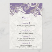 Paarse en witte Floral Spring Wedding Menu (Voorkant)