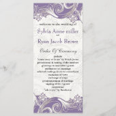 Paarse en witte Floral Spring Wedding Programmakaart (Voorkant)