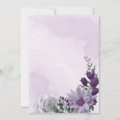 paarse en witte florale geometrie save the date (Achterkant)