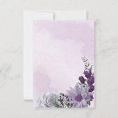 paarse en witte florale griep bedankkaart (Achterkant)