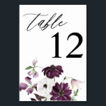 Paarse en witte Florentietabel Kaart<br><div class="desc">Maak je bruiloft of feesttafels af met je Paarse en witte Kaart voor het Floral Table Number.</div>