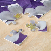 Paarse en witte fluitpatroon van Columbine Legpuzzel (Zijkant)