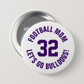 Paarse en Witte Football Moeder Jersey Nummer Ronde Button 7,6 Cm (Voorkant /achterkant)