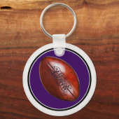 Paarse en witte Footballs Sleutelhangers, 4 tekstv Sleutelhanger (Achterkant)