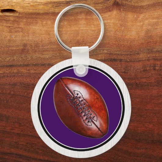 Paarse en witte Footballs Sleutelhangers, 4 tekstv Sleutelhanger (Achterkant)