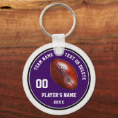 Paarse en witte Footballs Sleutelhangers, 4 tekstv Sleutelhanger (Voorkant)